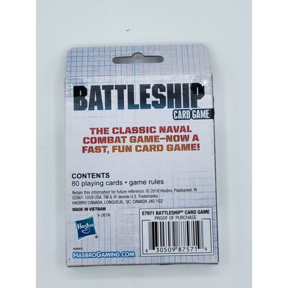 Hasbro Battleship Card Game Ages 7+, 80 Playing Cards 2 Players - New - Picture 5 of 5